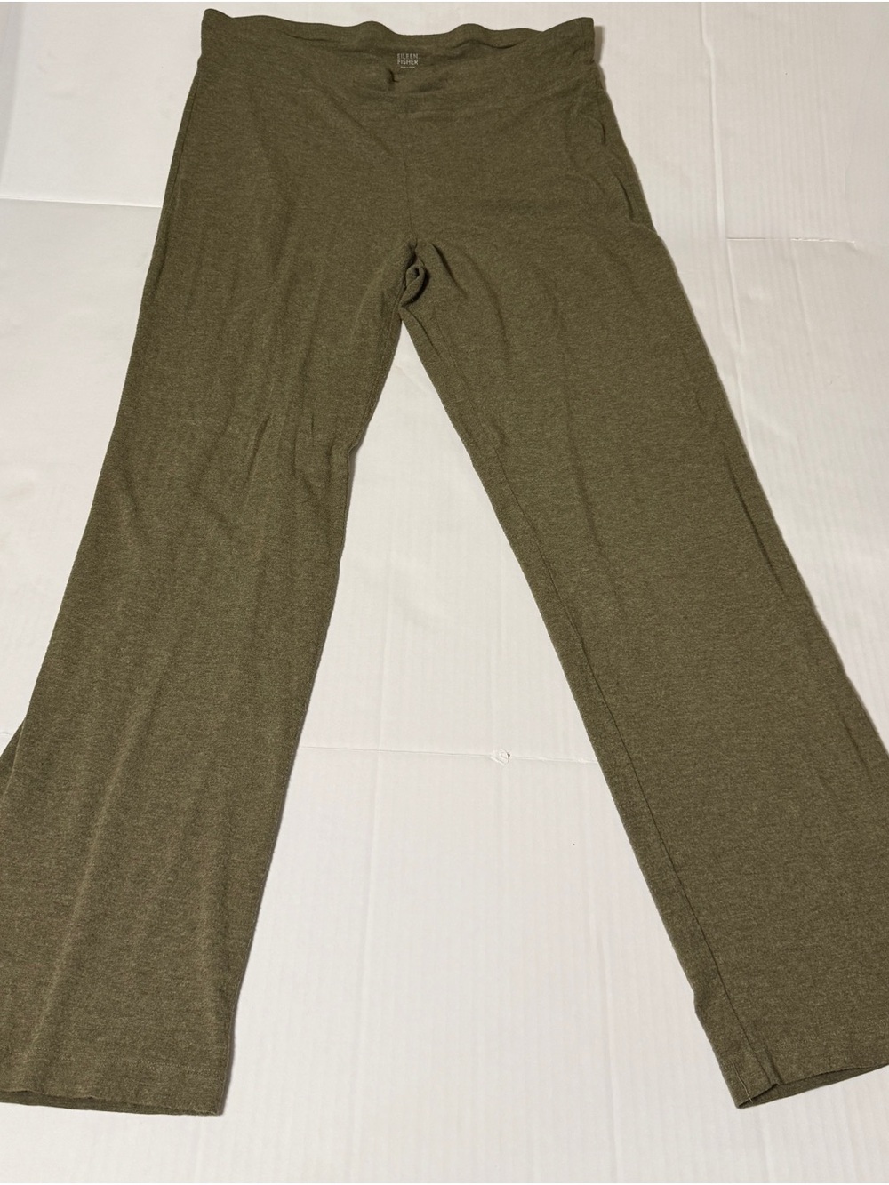Eileen Fisher Olive Green Wide-Leg Pull-On Pants 30in size L Buttery soft
